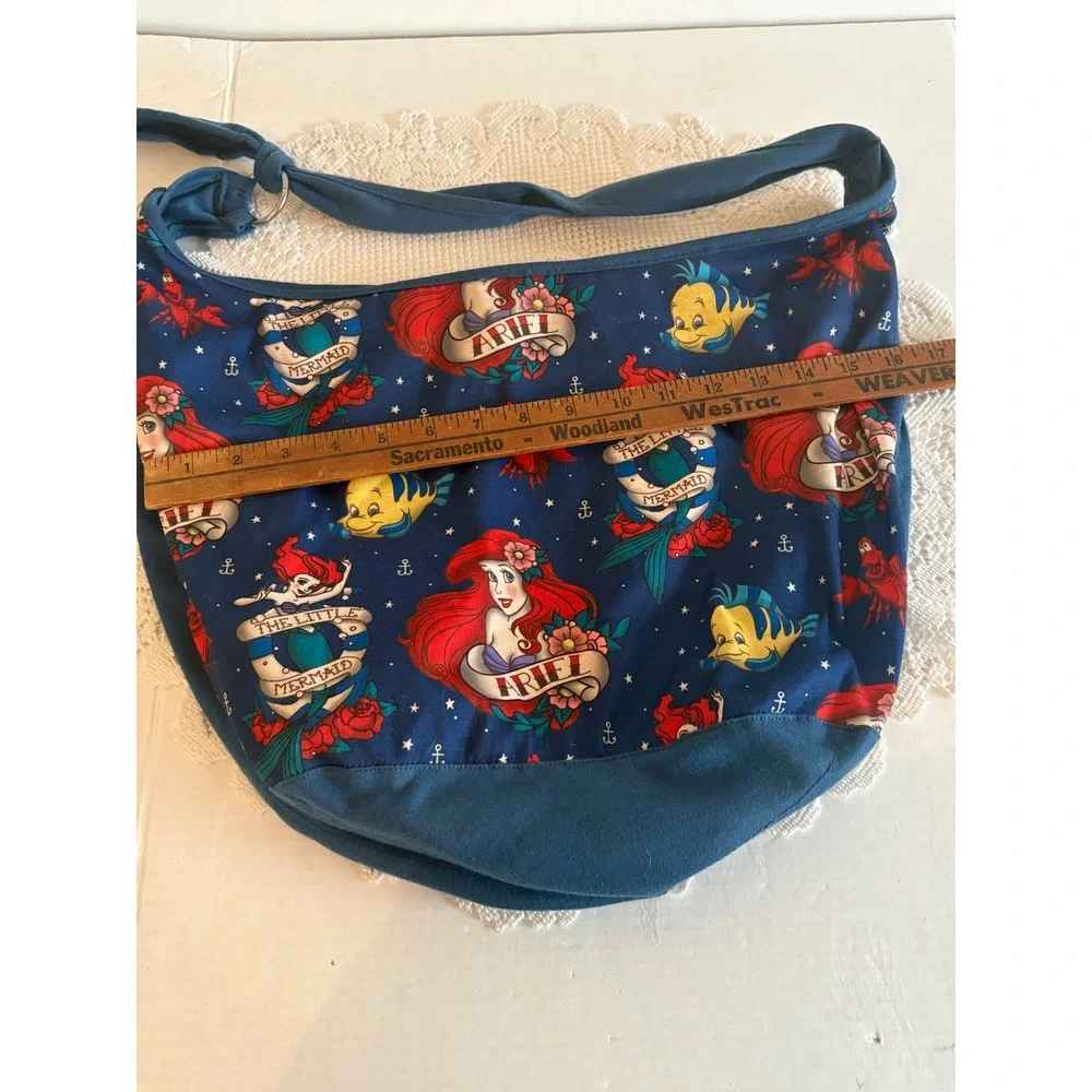Disney The Little Mermaid loungefly Ariel Tattoo Hobo Crossbody Bag Blue Slouchy